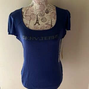 Dkny blue women top nwt medium